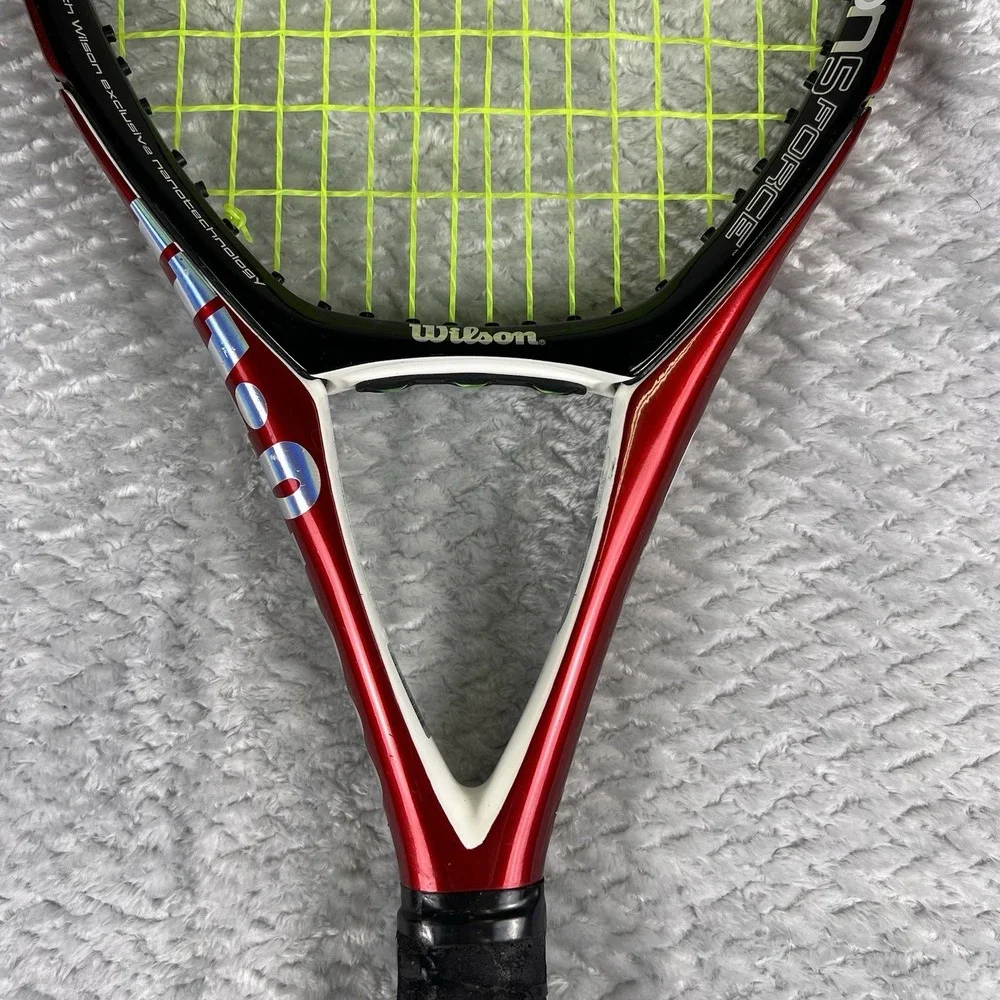 Wilson nCode n5 Force Tennis Racquet 4 1/2 Grip Adult Racket Strung Red Black